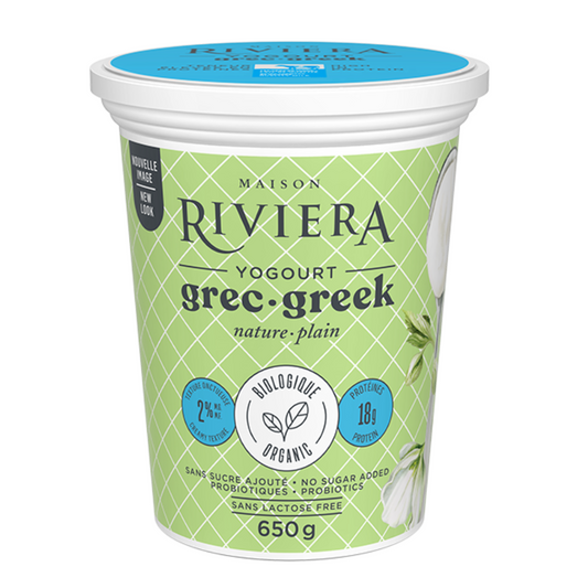 Plain organic Greek yogurt 