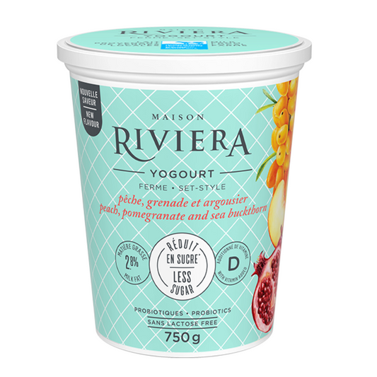 Firm peach pomegranate and sea buckthorn yogurt - reduced sugar 