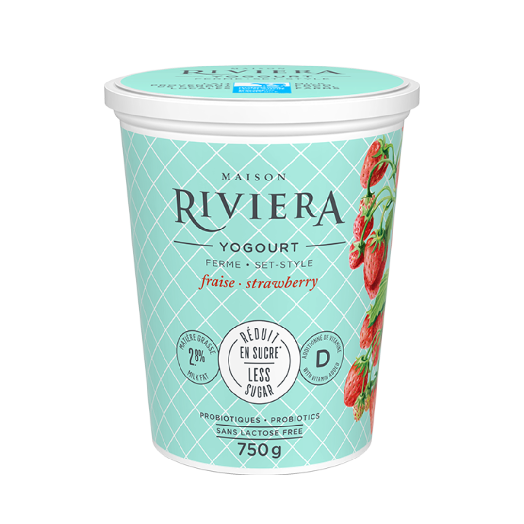 Firm strawberry yogurt - reduced sugar